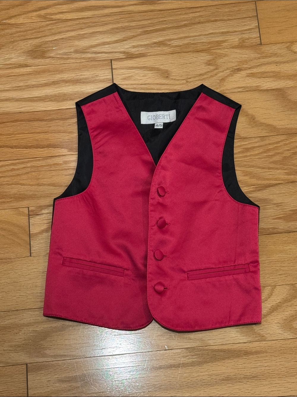 Kid’s size XS 4/5 magenta pink and black button down formal vest